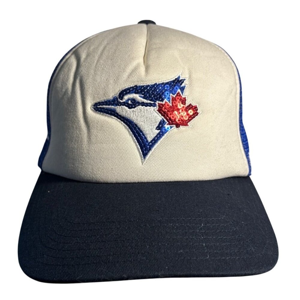Toronto Blue Jays Womens Hat By 47 Brand Glimmer Sequin Snapback Mesh Cap MLB